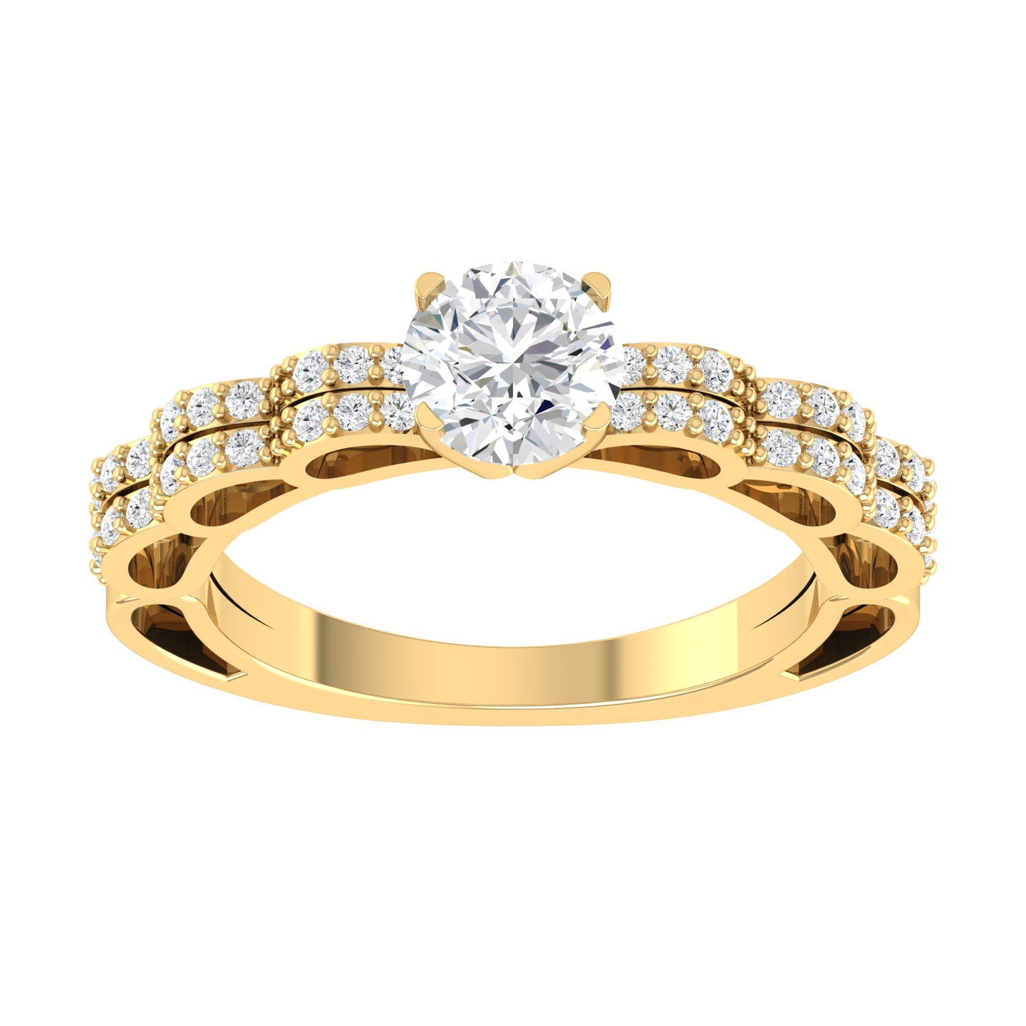 Angel Crest Yellow Gold Lab Grown Diamond
