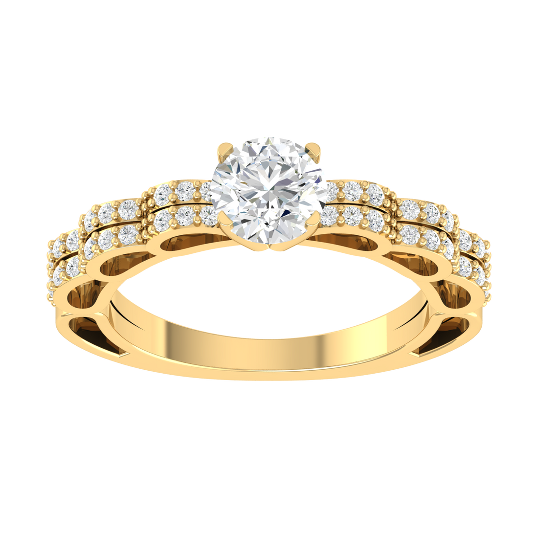 Angel Crest Yellow Gold Lab Grown Diamond