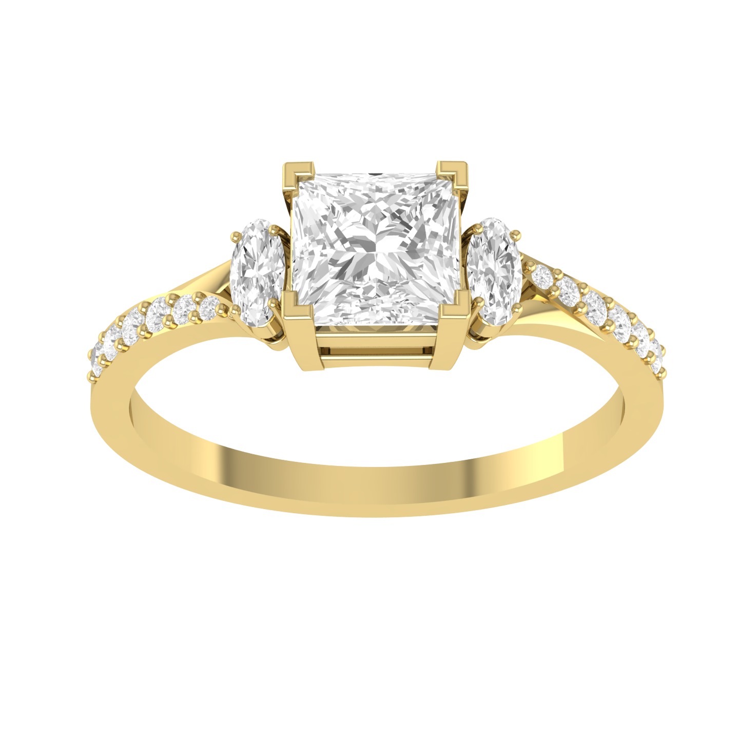 Artisanal Trio Yellow Gold Lab Grown Diamond