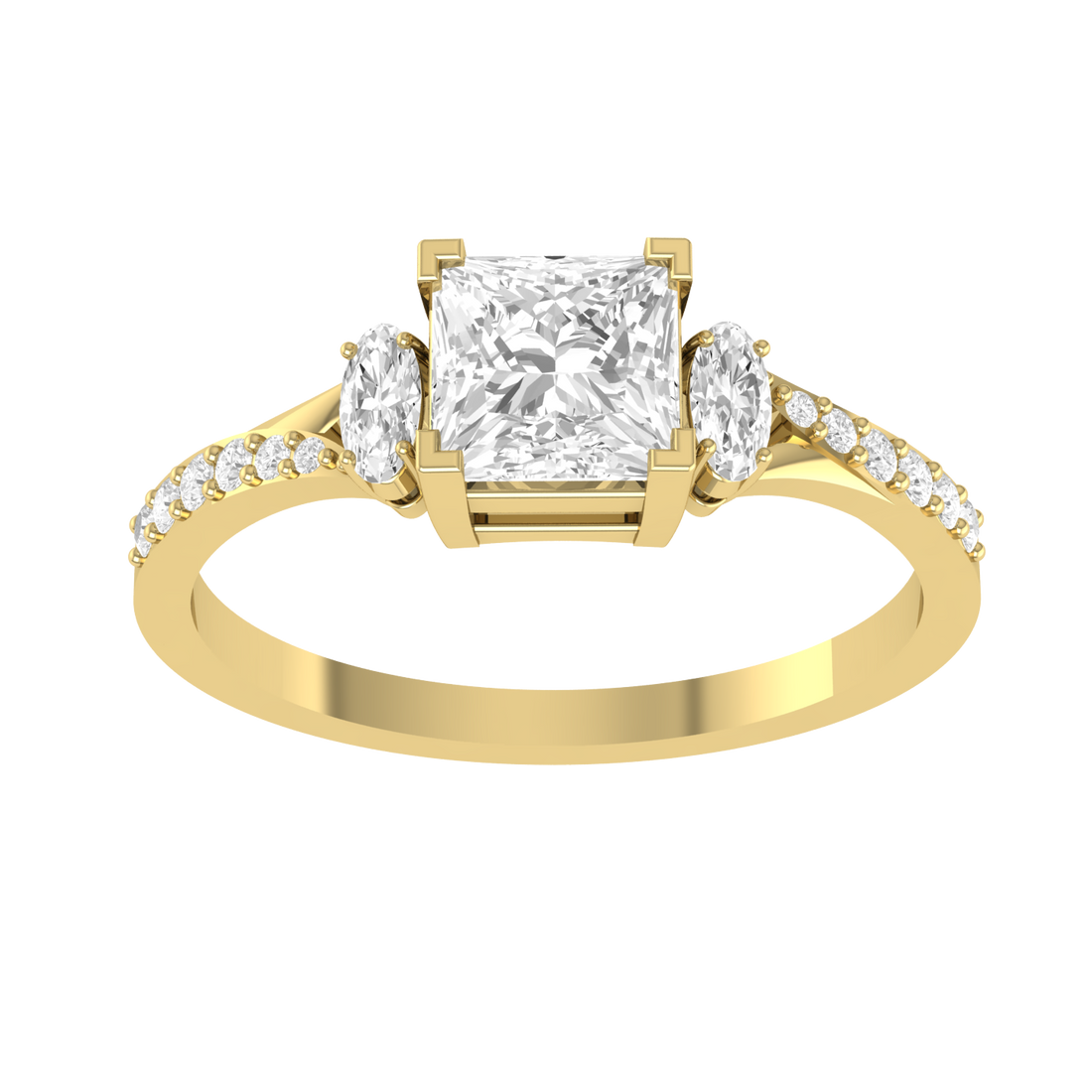 Artisanal Trio Yellow Gold Lab Grown Diamond