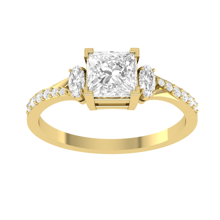 Artisanal Trio Yellow Gold Lab Grown Diamond