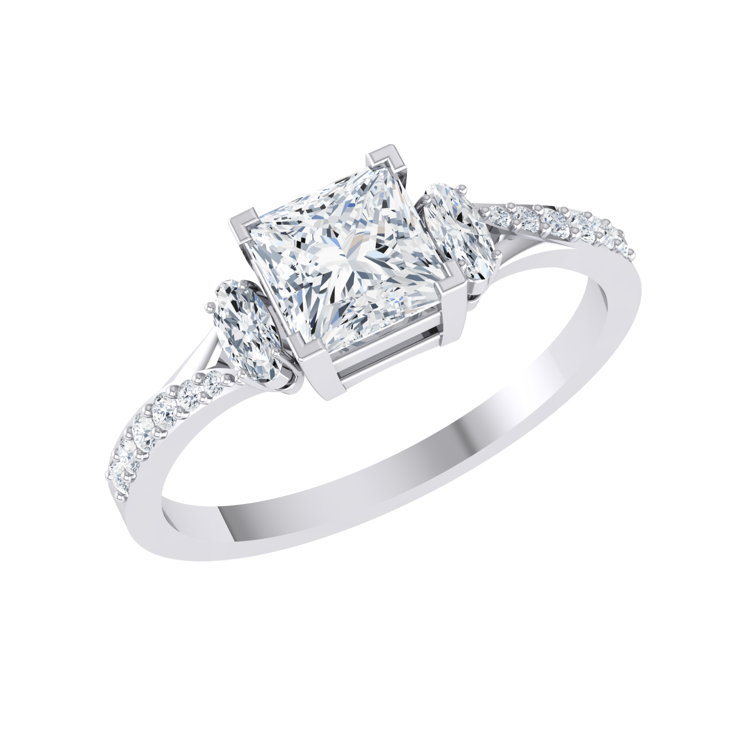 White Gold Lab Grown Diamond - Artisanal Trio