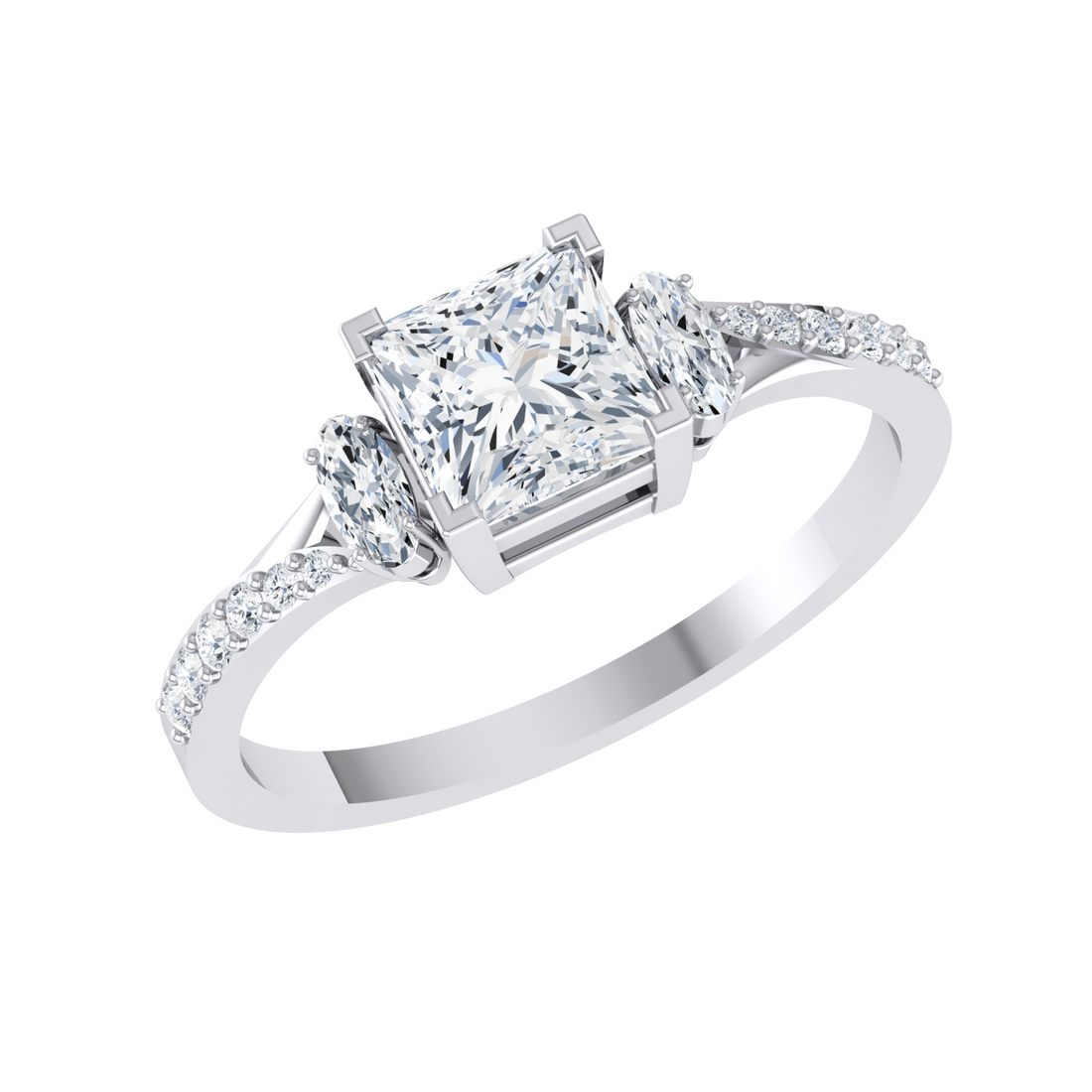 White Gold Lab Grown Diamond - Artisanal Trio